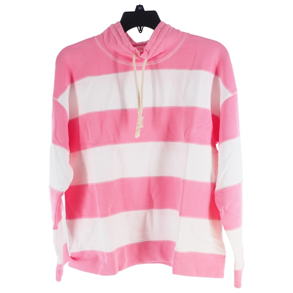 J. Crew Funnelneck Striped Sweatshirt in Original Cotton Terry